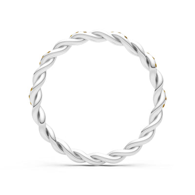 Citrine Dainty Rope Round Cut Twist Eternity Ring