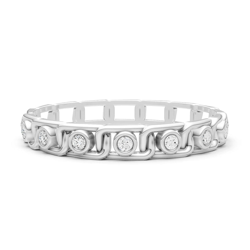 Round Gemstone Dainty Gypsy Dot Station Band