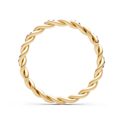 Round Gemstone Dainty Gypsy Dot Station Band