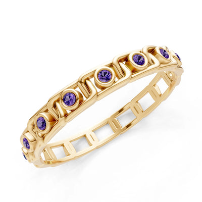 Round Gemstone Dainty Gypsy Dot Station Band