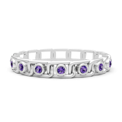 Round Gemstone Dainty Gypsy Dot Station Band