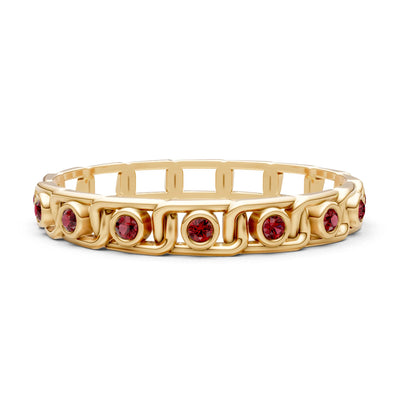 Garnet Dainty Gypsy Dot Station Round Cut Band