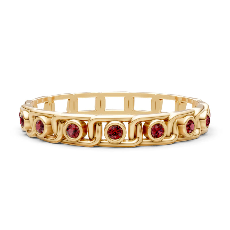 Round Gemstone Dainty Gypsy Dot Station Band