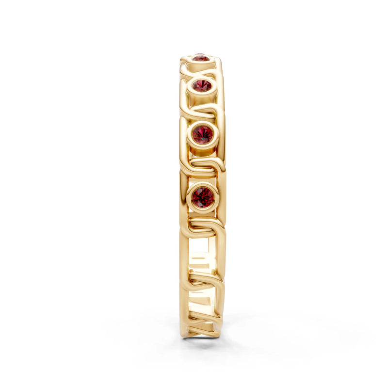 Round Gemstone Dainty Gypsy Dot Station Band