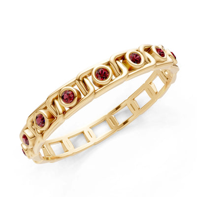 Round Gemstone Dainty Gypsy Dot Station Band