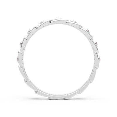 Round Gemstone Dainty Gypsy Dot Station Band