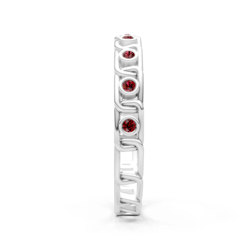 Round Gemstone Dainty Gypsy Dot Station Band