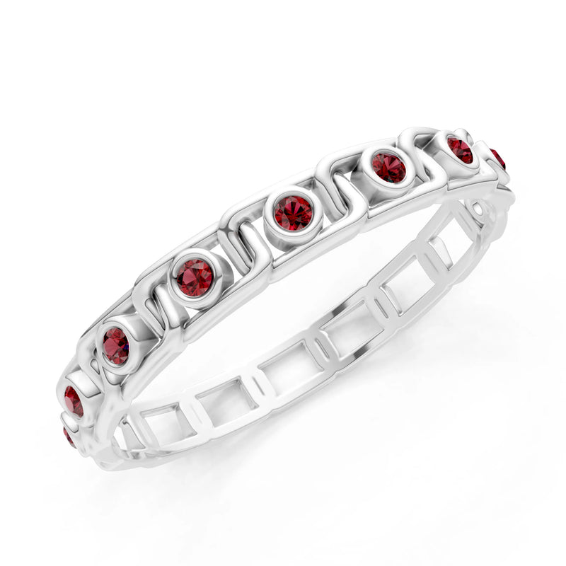 Round Gemstone Dainty Gypsy Dot Station Band