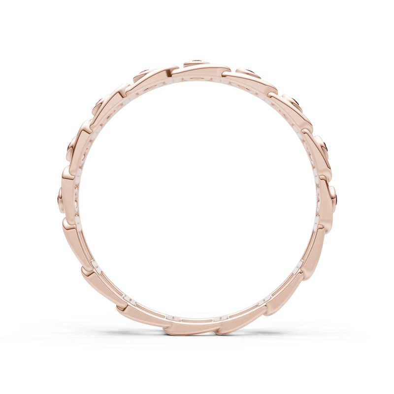 Round Gemstone Dainty Gypsy Dot Station Band