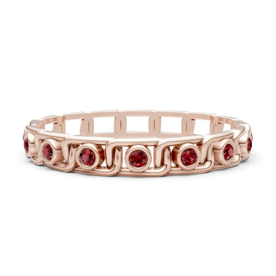 Round Gemstone Dainty Gypsy Dot Station Band