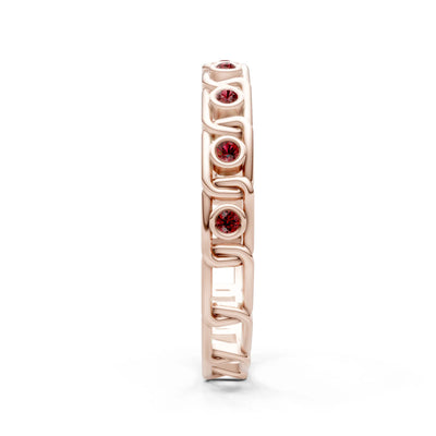 Round Gemstone Dainty Gypsy Dot Station Band