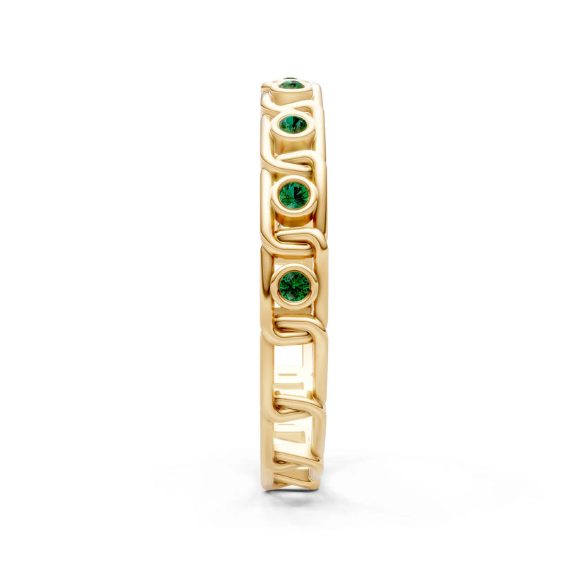 Round Gemstone Dainty Gypsy Dot Station Band