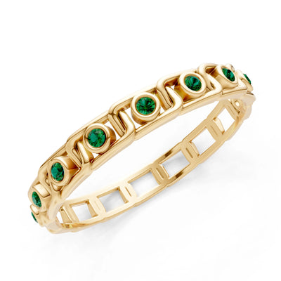 Round Gemstone Dainty Gypsy Dot Station Band