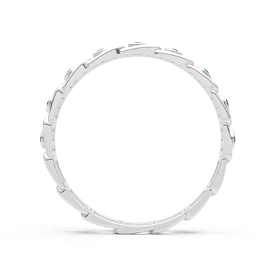 Round Gemstone Dainty Gypsy Dot Station Band