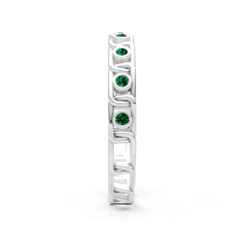 Round Gemstone Dainty Gypsy Dot Station Band