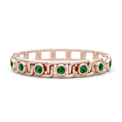 Emerald Dainty Gypsy Dot Station Round Cut Band