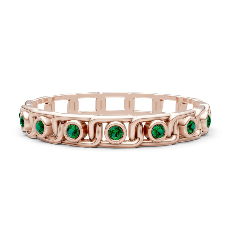 Emerald Dainty Gypsy Dot Station Round Cut Band