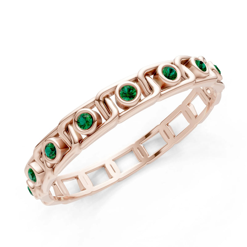Round Gemstone Dainty Gypsy Dot Station Band