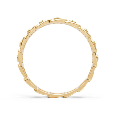 Peridot Dainty Gypsy Dot Station Round Cut Band