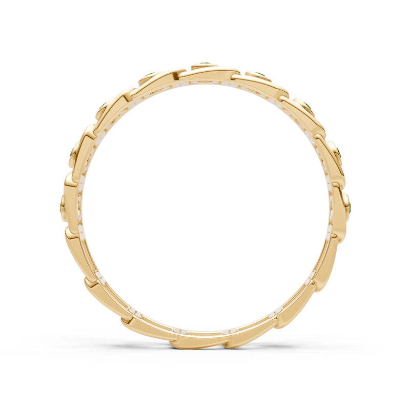 Peridot Dainty Gypsy Dot Station Round Cut Band