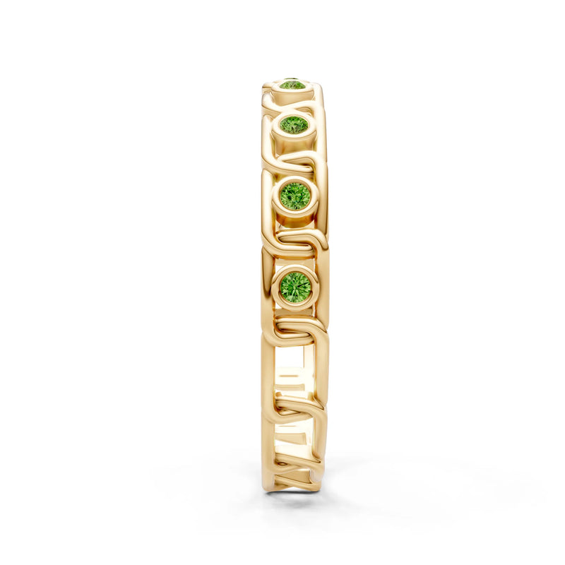 Round Gemstone Dainty Gypsy Dot Station Band