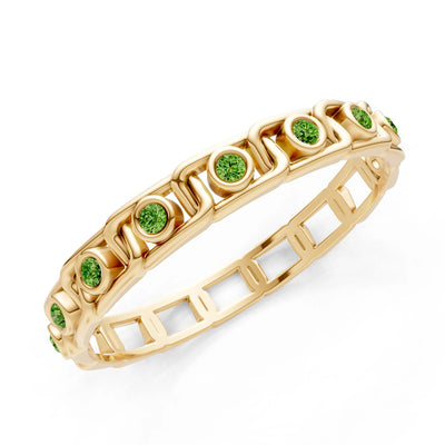 Round Gemstone Dainty Gypsy Dot Station Band