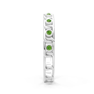 Round Gemstone Dainty Gypsy Dot Station Band