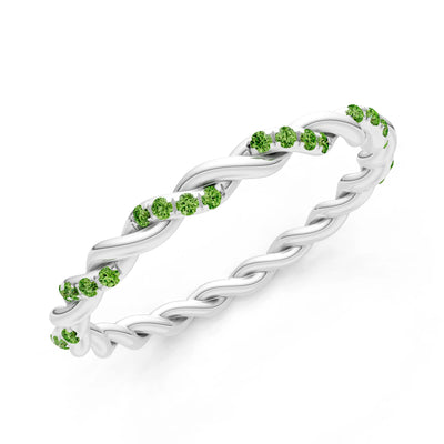 Round Gemstone Dainty Gypsy Dot Station Band