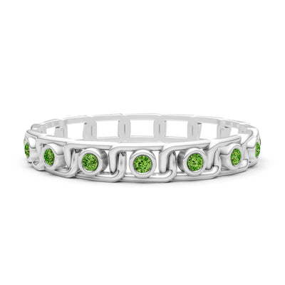 Peridot Dainty Gypsy Dot Station Round Cut Band