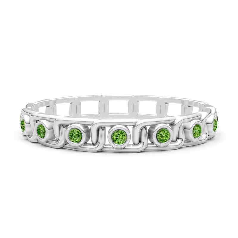 Peridot Dainty Gypsy Dot Station Round Cut Band