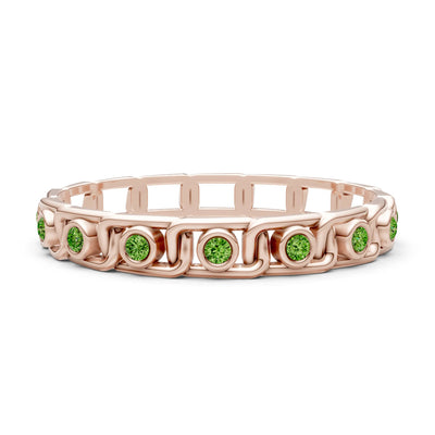 Round Gemstone Dainty Gypsy Dot Station Band