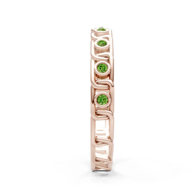 Round Gemstone Dainty Gypsy Dot Station Band