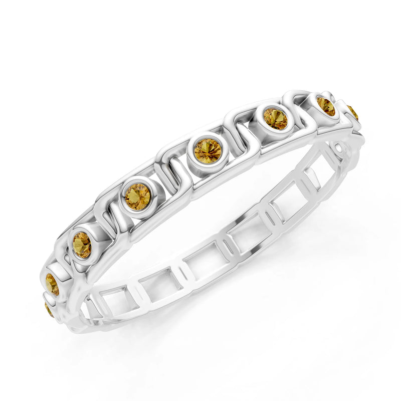 Round Gemstone Dainty Gypsy Dot Station Band
