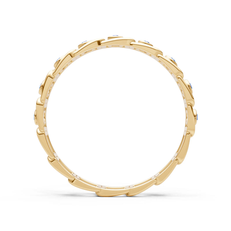 Round Gemstone Dainty Gypsy Dot Station Band