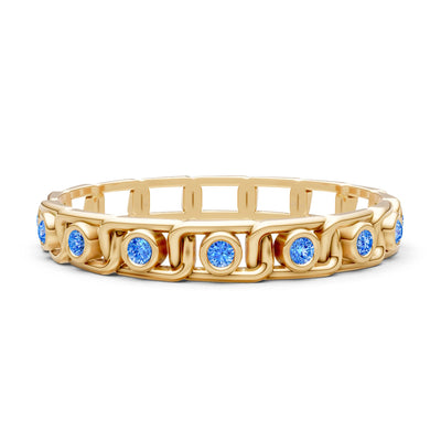 Round Gemstone Dainty Gypsy Dot Station Band