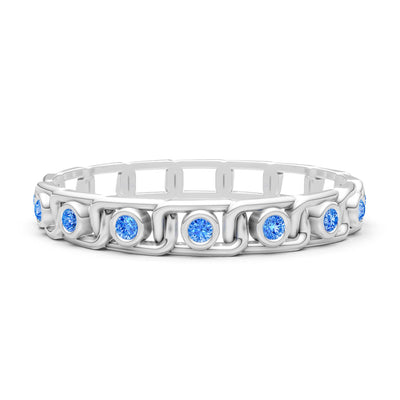 Round Gemstone Dainty Gypsy Dot Station Band