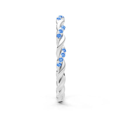 Round Gemstone Dainty Gypsy Dot Station Band