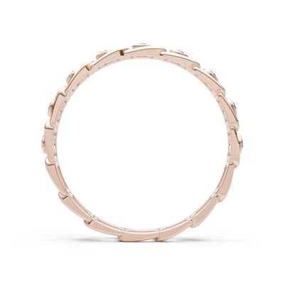 Round Gemstone Dainty Gypsy Dot Station Band