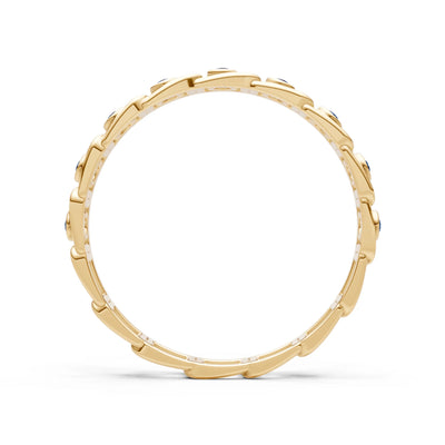 Round Gemstone Dainty Gypsy Dot Station Band