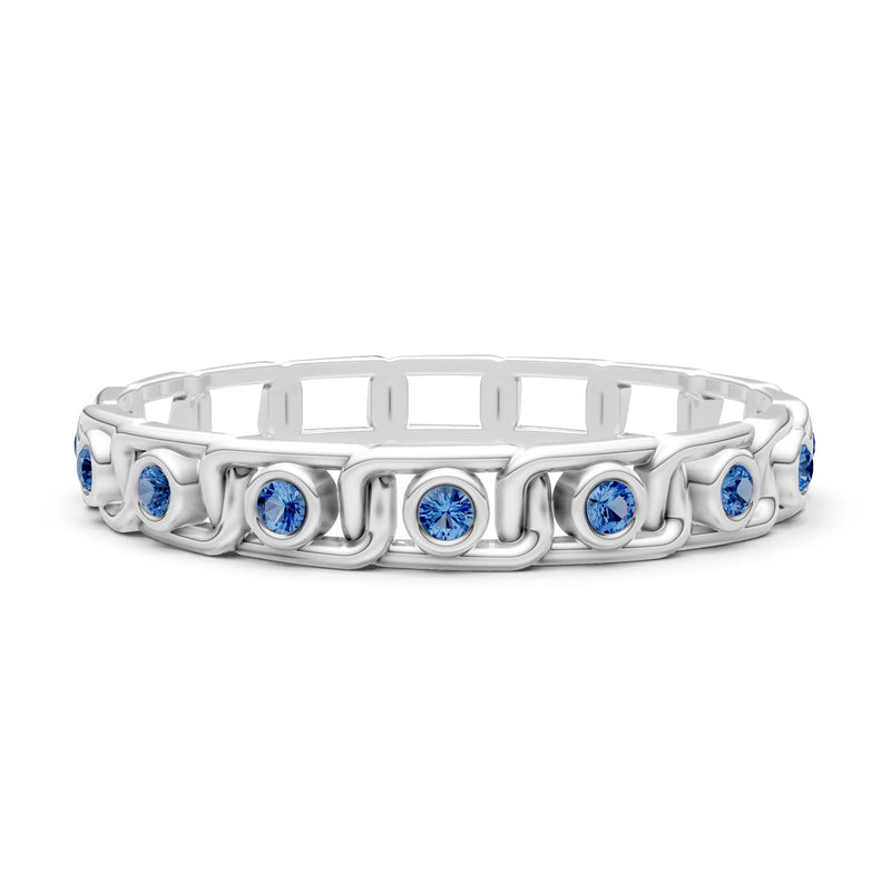 Round Gemstone Dainty Gypsy Dot Station Band