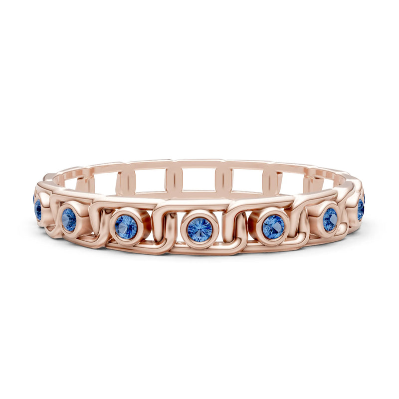 Round Gemstone Dainty Gypsy Dot Station Band