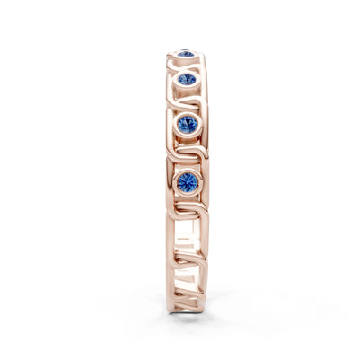 Round Gemstone Dainty Gypsy Dot Station Band