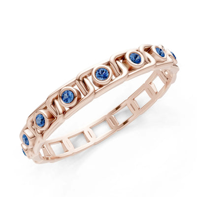 Round Gemstone Dainty Gypsy Dot Station Band
