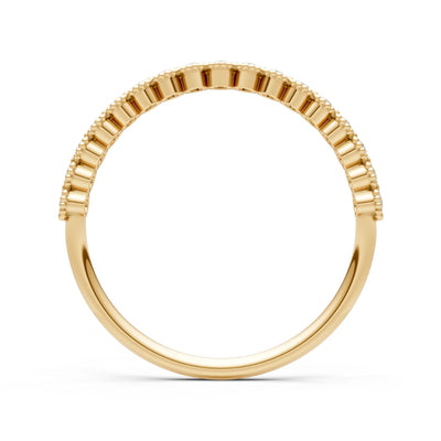 Diamond Dainty Round Cut U-Scallop Eternity Ring
