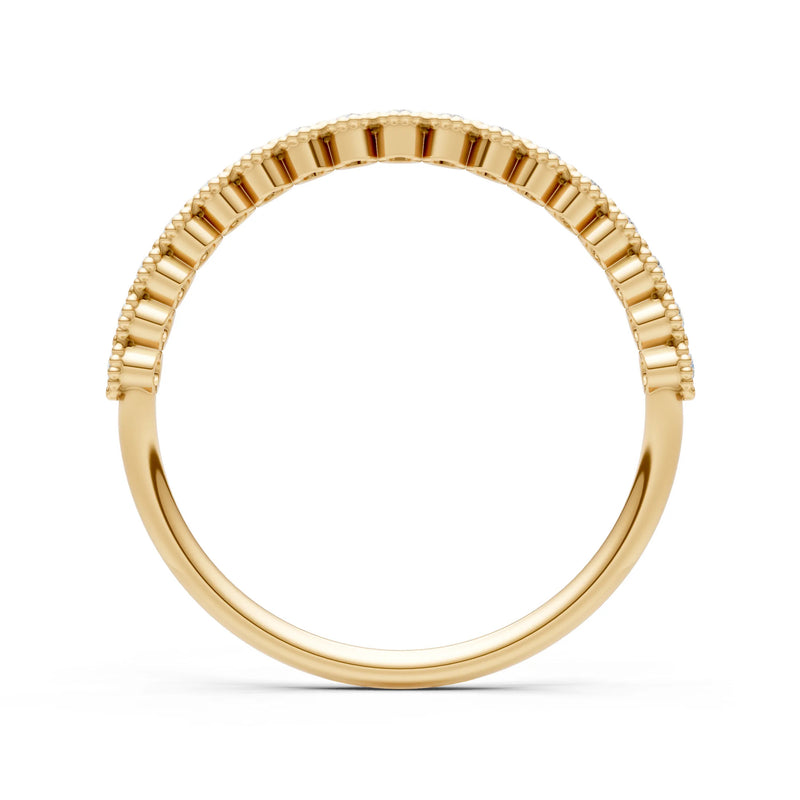 Diamond Dainty Round Cut U-Scallop Eternity Ring
