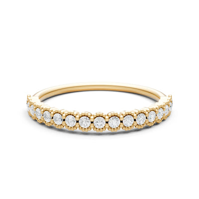 Diamond Dainty Round Cut U-Scallop Eternity Ring