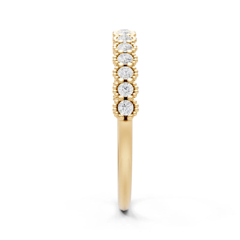 Diamond Dainty Round Cut U-Scallop Eternity Ring