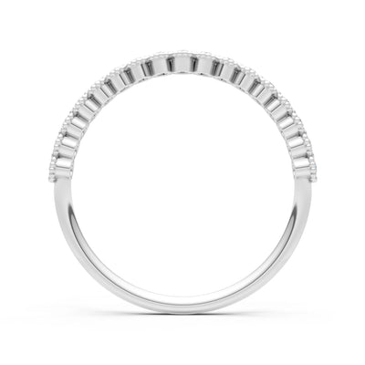 Diamond Dainty Round Cut U-Scallop Eternity Ring