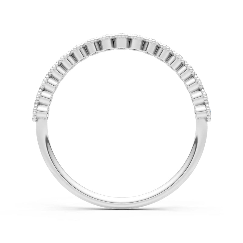 Diamond Dainty Round Cut U-Scallop Eternity Ring