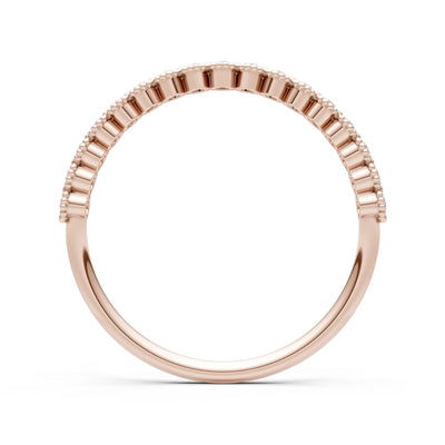 Diamond Dainty Round Cut U-Scallop Eternity Ring